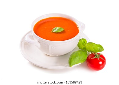 Tomato Soup On A White Background