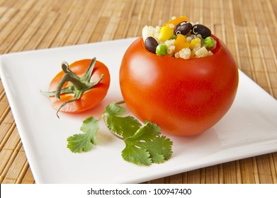 Tomato Stuffed With Quinoa Salad Appetizer