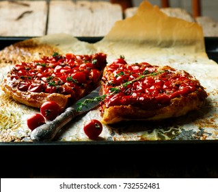 Tomato Tarte Tatin.style Rustic.selective Focus