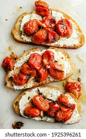 Tomato Toast With Olive Oil Drizzle