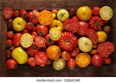 Tomato Variety / Beefsteak Tomato And Cherry Tomato  Background