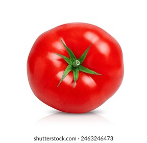 Tomato vegetables isolated on white background. One whole fresh tomato, top view - Powered by Shutterstock