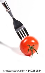 tomatoe forked at an angle