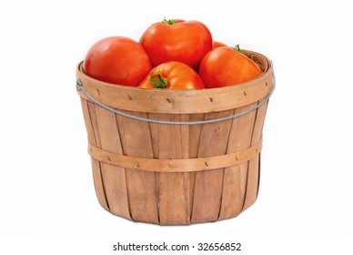 Tomatoes In Bushel Basket