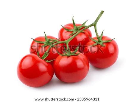 Tomatoes cluster isolated on white background.