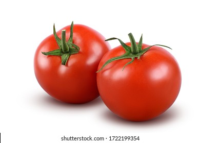 Tomatoes isolated on white background. with clipping path. Full depth of field.