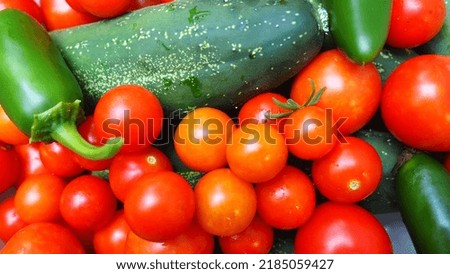 Tomatoes, jalapenos, cucumber fresh picked 