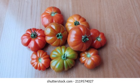 Tomatoes On The Floor. World Vegan Day Concept. Nature Photo Object