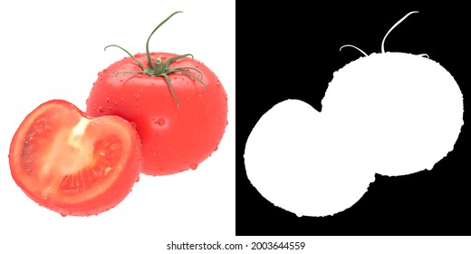 Tomatoes On A White Plate With Alpha Channel, Png