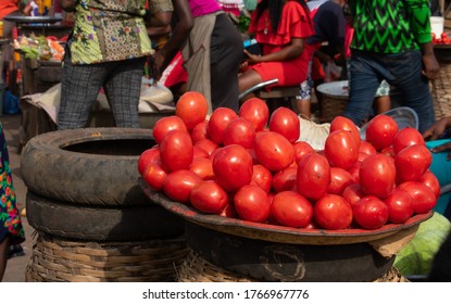 Tomatoes In An Open Market In Enugu, Nigeria