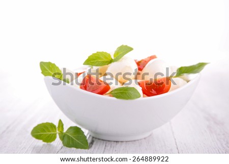 Similar – Image, Stock Photo Mozzarella cheese bowl on purple background