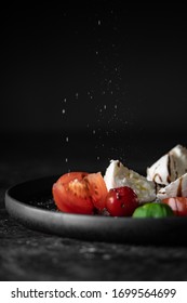 Tomato/Tomate Mozzarella - Dark Table Studio Setup - Delicious Darkfood Photography