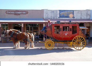 Tombstone, Arizona, 04/06/2012
Historic Coach In Front Of O.K. Corral In Western Town Of Tombstone