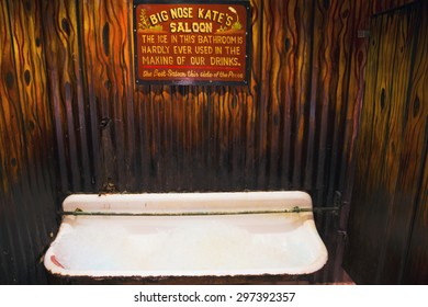 Tombstone, Arizona, USA, April 6, 2015, Men's Urinal In Old Western Town Home Of Doc Holliday And Wyatt Earp And Gunfight At The O.K. Corral