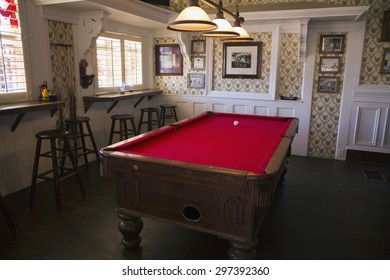 Tombstone, Arizona, USA, April 6, 2015, Billiards Room In Old Western Town Home Of Doc Holliday And Wyatt Earp And Gunfight At The O.K. Corral