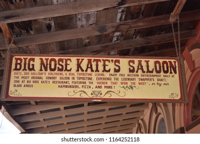 Tombstone, AZ., U.S.A. August 18, 2018.  Big Nose Kate’s Saloon Was Originally The Deluxe Grand Hotel In 1880 But Burned In 1882.  The Grand Was Not Rebuilt.  Kate Died In 1940 At 90-years Old.