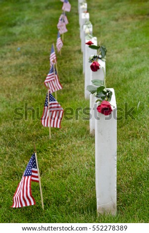 Tombstones in Arlington National Cemetery - Near to Washington DC, USA