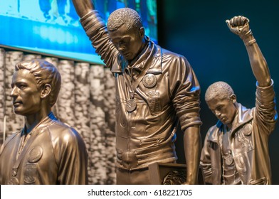 Tommie Smith Statue At National Museum Of African American History And Culture In Washington, D.C. April 9, 2017.