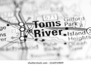 Toms River. New Jersey. USA On A Geography Map