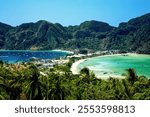 Ton Sai Bay and Dalum Bay, Ko Phi Phi Don Island, Krabi Province, Thailand.
View from Phi Phi Viewpoint.