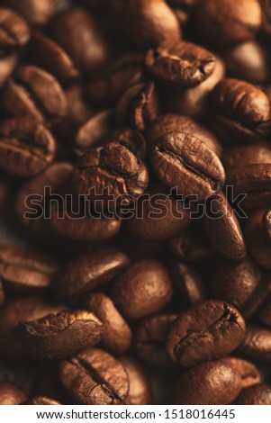 toned image of caffe beans .close up