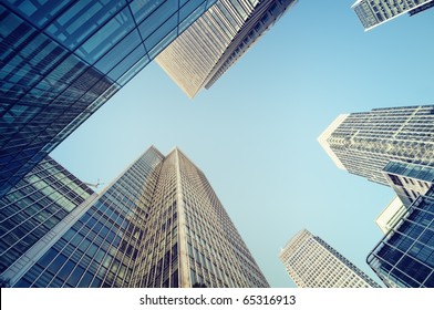 Toned picture of Canary Wharf, financial district in London. - Powered by Shutterstock