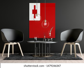 Tonga Flag In Room, Tonga Flag In Photo Frame