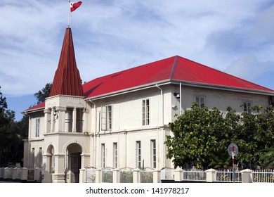 Tongan Parliament Building In Nuku'alofa - The Capital City Of The Kingdom Of Tonga