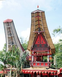 Tongkonan Funeral Architecture, Tana Toraja, Sulawesi Island, Celebes - Indonesia