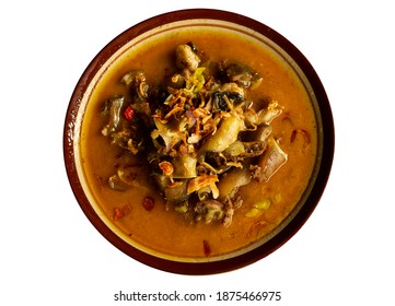 Tongseng Kambing, Is A Spicy Curry Made From Goat Meat, Isolated On White Background 