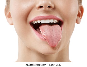 Tongue out woman face 