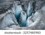 The tongue of Tupermit Glacier in Akshayuk Pass. Auyuittuq National Park, Baffin Island, Canada.