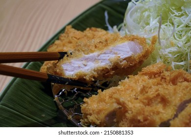 Tonkatsu with sirloin and tenderloin. Free space for text. The background.