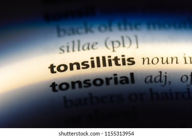 tonsillitis word in a dictionary. tonsillitis concept.