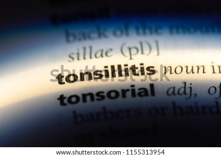 tonsillitis word in a dictionary. tonsillitis concept.