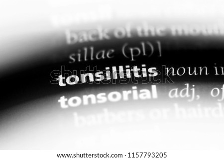 tonsillitis word in a dictionary. tonsillitis concept.