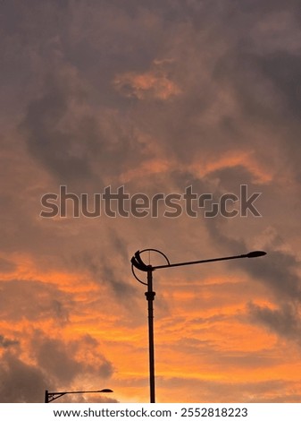 Similar – Lamps and electricity cables on sunset