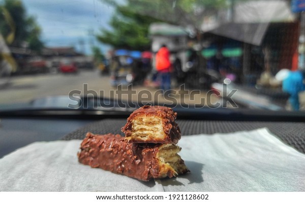 I took this\
chocolate on the car cabin