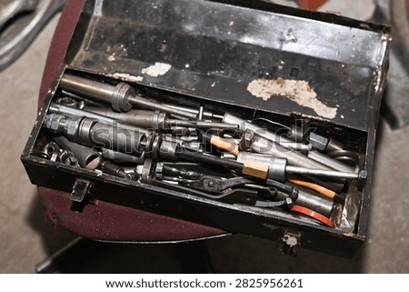 Tool box filled with mechanical hand tools for maintenance and repair. Equipment supports automotive service, engineering, workshop efficiency, professional workflow. Tool improves productivity.