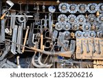Tool box. Toolset with interior compartments to keep wrenches, ring spanners, hammer, pliers, screws, bolts, wire ,knifes, ax