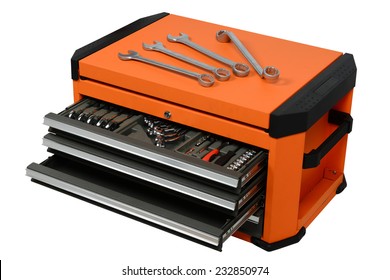 Tool Cabinets on white background - Powered by Shutterstock