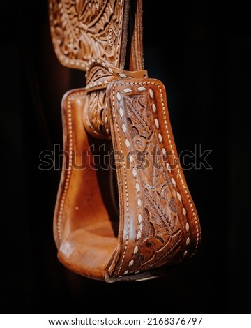 tooled leather saddle texture background  western photography