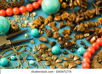 Tools, Bead Tiger-eye, Accessories For Making Jewelry. Needlework.