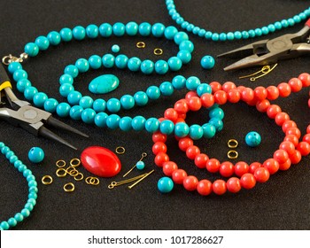 Tools, Beads, Accessories For Making Jewelry. Needlework.