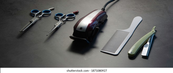 Tools for hair cutting, comb, Barber scissors And clippers