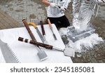Tools for ice sculpture, summer event.