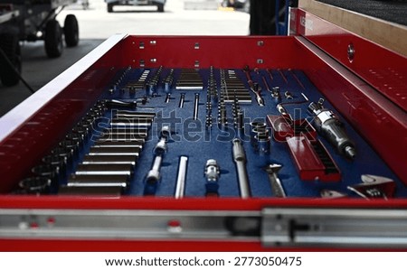 Tools rest in a tool box used by Airmen from the 1st Maintenance Squadron while at the Red Flag 223 exercise at Nellis Air Force Base, Nevada, July 14, 2022. Maintainers play a vital role in Red Flag by ensuring the aircraft are safe and operational in a timely manner to guarantee 