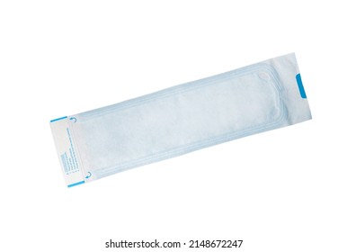 Tools In Sterilization Pouch Steam Sterilization Self Sealing Pouch On White Background Kits In Closed Up Sterilized Pouch (isolated On White Background) Dental Dentistry