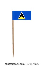Tooth pick wit a small paper flag of St. Lucia