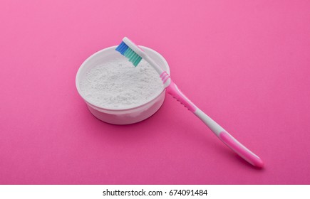 pink powder toothpaste